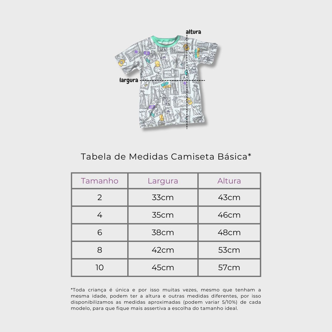 Camiseta Viagem Colorida